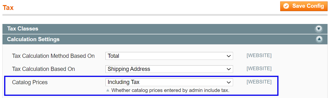 Walmart_calculation_settings._Including_Tax